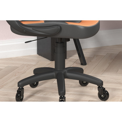 BLNK X10 Gaming Racing Office Computer PC Adjustable Chair with Flip-up Arms and Transparent Roller Wheels - Orange/Black