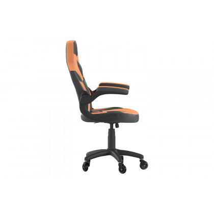 BLNK X10 Gaming Racing Office Computer PC Adjustable Chair with Flip-up Arms and Transparent Roller Wheels - Orange/Black