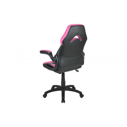 BLNK X10 Gaming Racing Office Ergonomic Computer PC Adjustable Swivel Chair with Flip-up Arms - Pink/Black