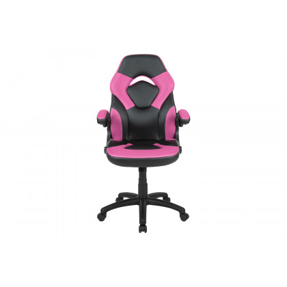 BLNK X10 Gaming Racing Office Ergonomic Computer PC Adjustable Swivel Chair with Flip-up Arms - Pink/Black