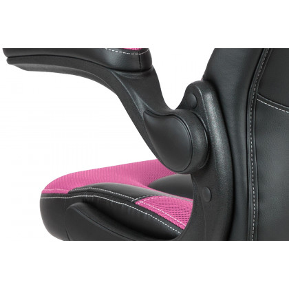 BLNK X10 Gaming Racing Office Ergonomic Computer PC Adjustable Swivel Chair with Flip-up Arms - Pink/Black