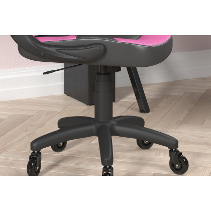 BLNK X10 Gaming Racing Office Computer PC Adjustable Chair with Flip-up Arms and Transparent Roller Wheels - Pink/Black