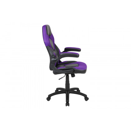 BLNK X10 Gaming Racing Office Ergonomic Computer PC Adjustable Swivel Chair with Flip-up Arms - Purple/Black