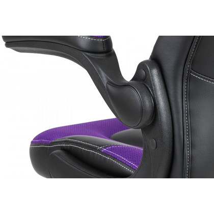 BLNK X10 Gaming Racing Office Ergonomic Computer PC Adjustable Swivel Chair with Flip-up Arms - Purple/Black
