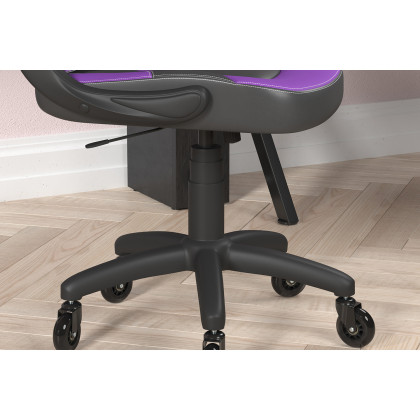 BLNK X10 Gaming Racing Office Computer PC Adjustable Chair with Flip-up Arms and Transparent Roller Wheels - Purple/Black