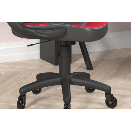 BLNK X10 Gaming Racing Office Computer PC Adjustable Chair with Flip-up Arms and Transparent Roller Wheels - Red/Black