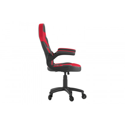BLNK X10 Gaming Racing Office Computer PC Adjustable Chair with Flip-up Arms and Transparent Roller Wheels - Red/Black