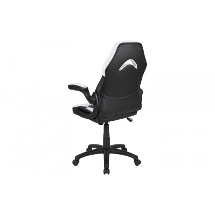 BLNK X10 Gaming Racing Office Ergonomic Computer PC Adjustable Swivel Chair with Flip-up Arms - White/Black