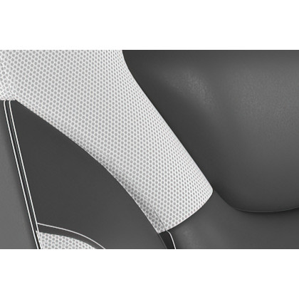 BLNK X10 Gaming Racing Office Computer PC Adjustable Chair with Flip-up Arms and Transparent Roller Wheels - White/Black
