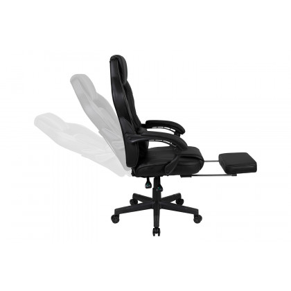 BLNK X40 Gaming Racing Ergonomic Computer Chair with Fully Reclining Back/Arms, Slide-Out Footrest, Massaging Lumbar - Black