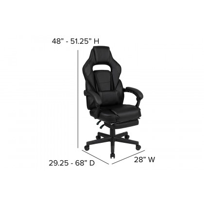 BLNK X40 Gaming Racing Ergonomic Computer Chair with Fully Reclining Back/Arms, Slide-Out Footrest, Massaging Lumbar - Black