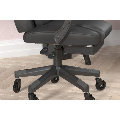 BLNK X40 Gaming Racing Computer Chair with Fully Reclining Back/Arms and Transparent Roller Wheels, Slide-Out Footrest - Black