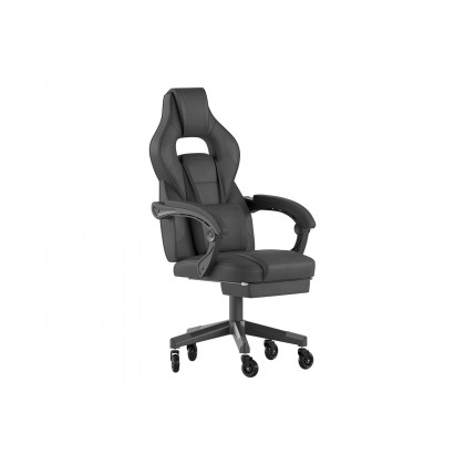 BLNK X40 Gaming Racing Computer Chair with Fully Reclining Back/Arms and Transparent Roller Wheels, Slide-Out Footrest - Black
