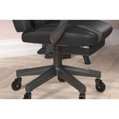 BLNK X40 Gaming Racing Computer Chair with Fully Reclining Back/Arms and Transparent Roller Wheels, Slide-Out Footrest - Black/Gray