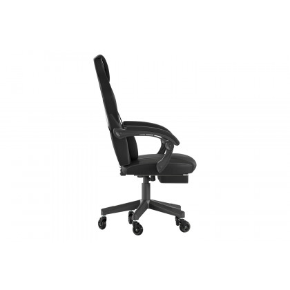 BLNK X40 Gaming Racing Computer Chair with Fully Reclining Back/Arms and Transparent Roller Wheels, Slide-Out Footrest - Black/Gray