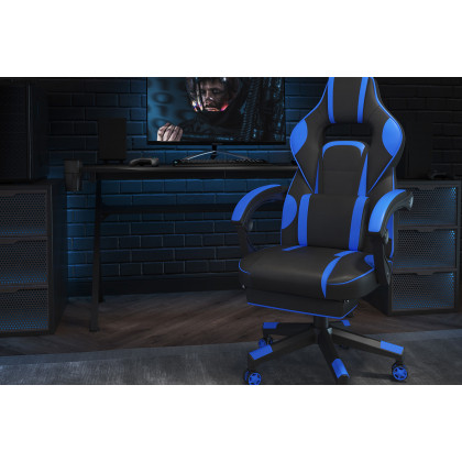 BLNK - X40 Gaming Racing Ergonomic Computer Chair with Fully Reclining Back/Arms, Slide-Out Footrest, Massaging Lumbar