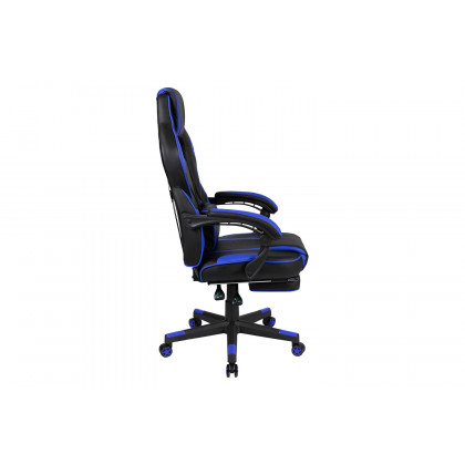 BLNK X40 Gaming Racing Ergonomic Computer Chair with Fully Reclining Back/Arms, Slide-Out Footrest, Massaging Lumbar - Black/Blue