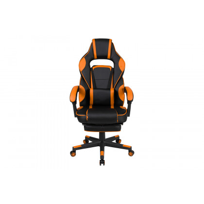 BLNK X40 Gaming Racing Ergonomic Computer Chair with Fully Reclining Back/Arms, Slide-Out Footrest, Massaging Lumbar - Black/Orange
