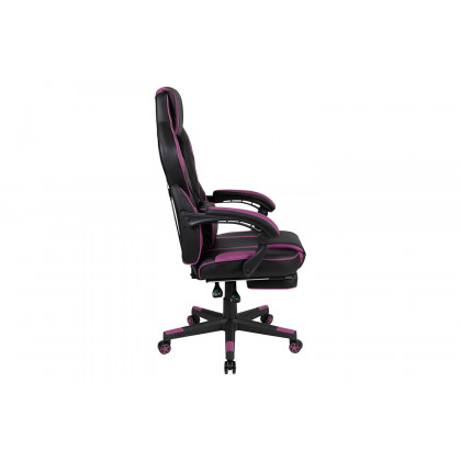 BLNK X40 Gaming Racing Ergonomic Computer Chair with Fully Reclining Back/Arms, Slide-Out Footrest, Massaging Lumbar - Black/Purple