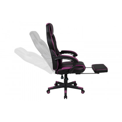 BLNK X40 Gaming Racing Ergonomic Computer Chair with Fully Reclining Back/Arms, Slide-Out Footrest, Massaging Lumbar - Black/Purple