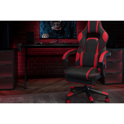 BLNK - X40 Gaming Racing Ergonomic Computer Chair with Fully Reclining Back/Arms, Slide-Out Footrest, Massaging Lumbar