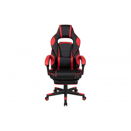 BLNK X40 Gaming Racing Ergonomic Computer Chair with Fully Reclining Back/Arms, Slide-Out Footrest, Massaging Lumbar - Red