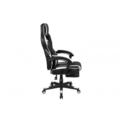 BLNK X40 Gaming Racing Ergonomic Computer Chair with Fully Reclining Back/Arms, Slide-Out Footrest, Massaging Lumbar - White
