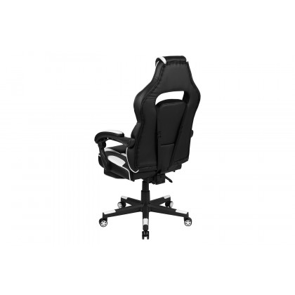 BLNK X40 Gaming Racing Ergonomic Computer Chair with Fully Reclining Back/Arms, Slide-Out Footrest, Massaging Lumbar - White