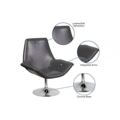 BLNK HERCULES Sabrina Series LeatherSoft Side Reception Chair - Gray
