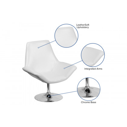 BLNK HERCULES Sabrina Series LeatherSoft Side Reception Chair - White