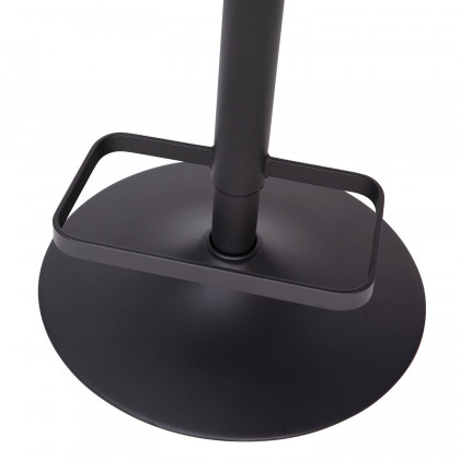 BLNK Erik Vinyl Adjustable Height Bar Stool with Rounded Mid-Back and Black Base - Black