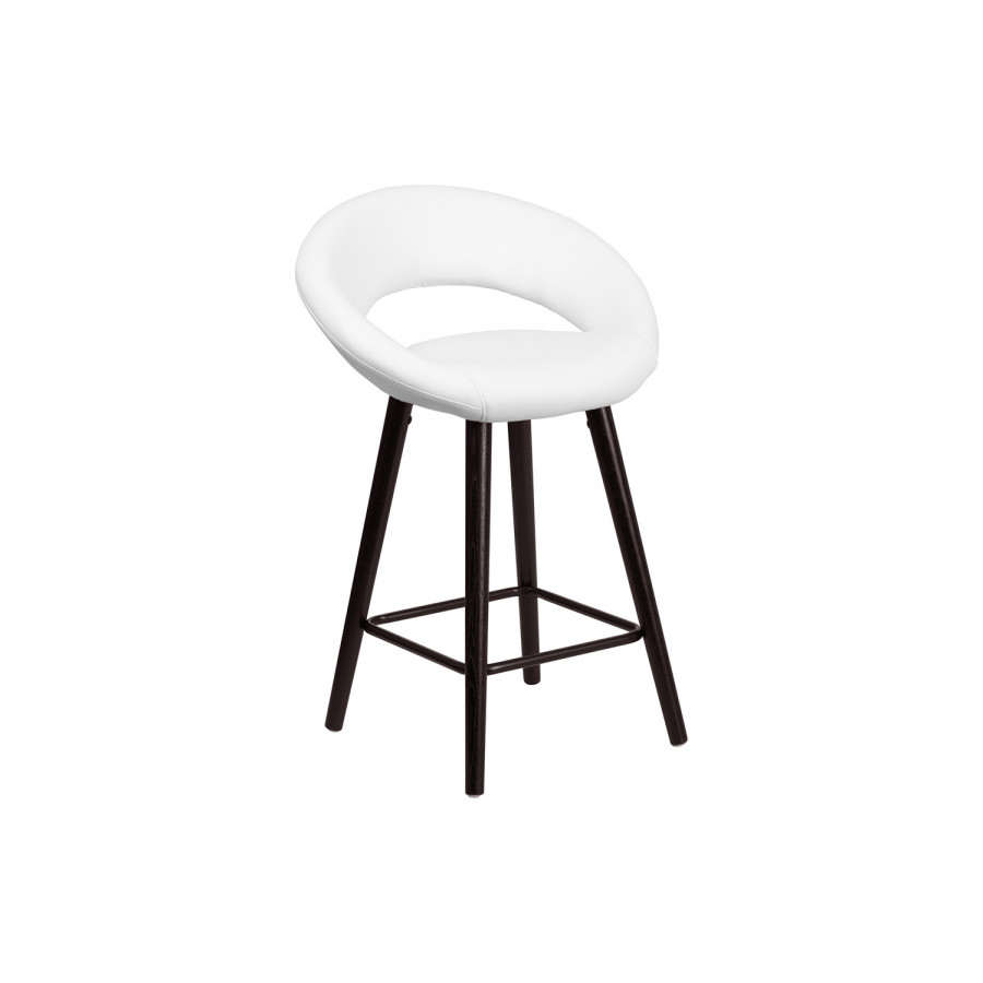 BLNK - Kelsey Series Vinyl Contemporary Cappuccino Wood Counter Height Stool