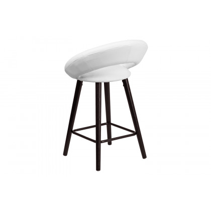 BLNK - Kelsey Series Vinyl Contemporary Cappuccino Wood Counter Height Stool