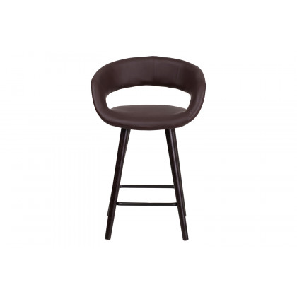 BLNK Brynn Series Vinyl Contemporary Cappuccino Wood Counter Height Stool - Brown