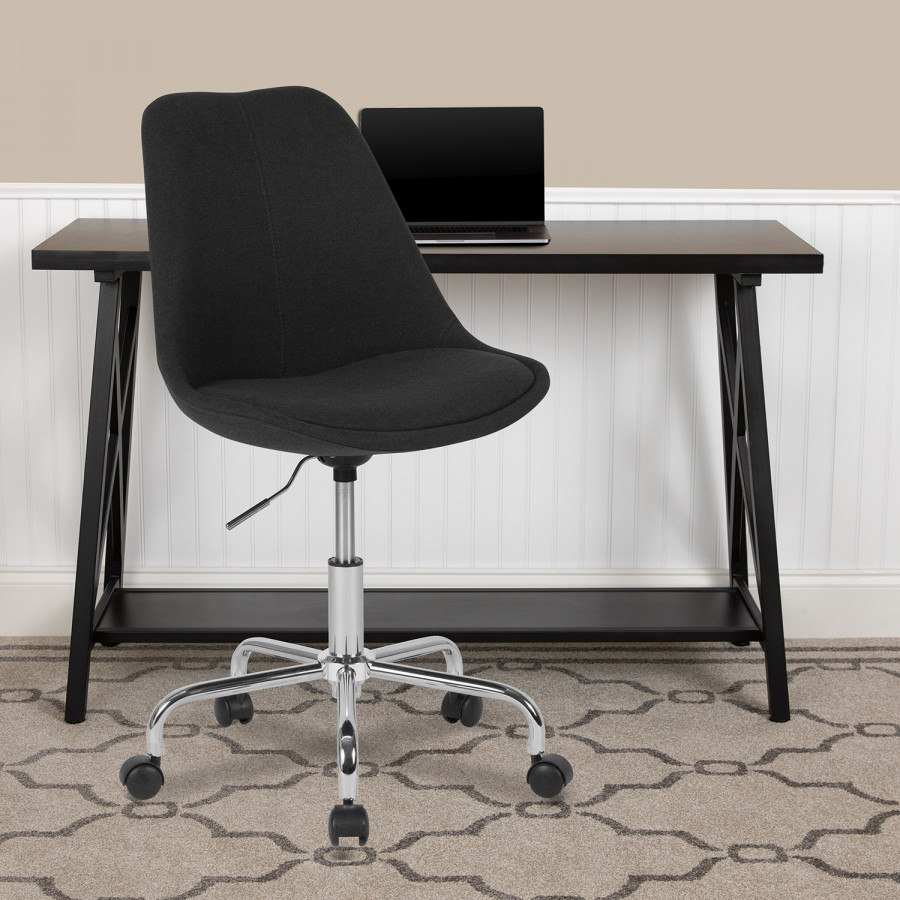 BLNK Aurora Series Mid-Back Task Office Chair with Pneumatic Lift and Chrome Base - Black