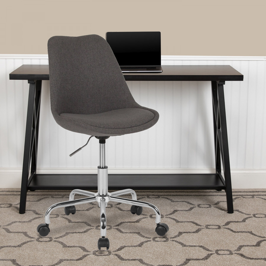BLNK Aurora Series Mid-Back Task Office Chair with Pneumatic Lift and Chrome Base - Dark Gray