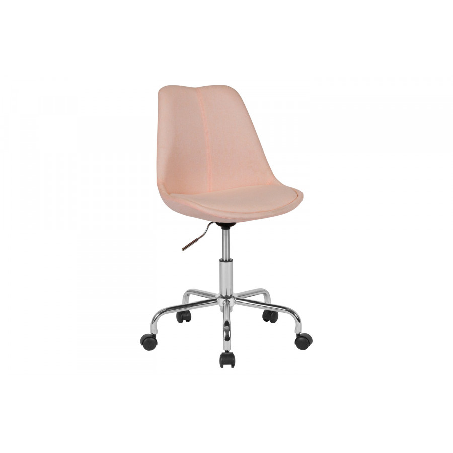 BLNK Aurora Series Mid-Back Task Office Chair with Pneumatic Lift and Chrome Base - Pink