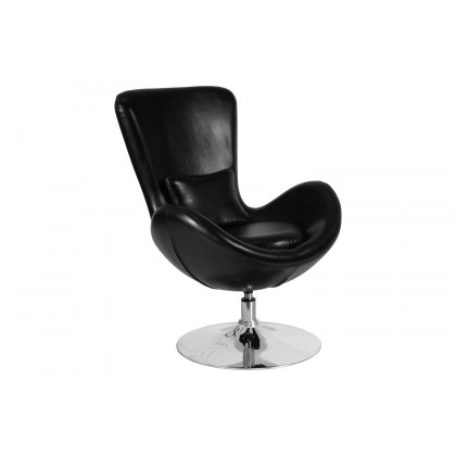 BLNK Egg Series LeatherSoft Side Reception Chair - Black