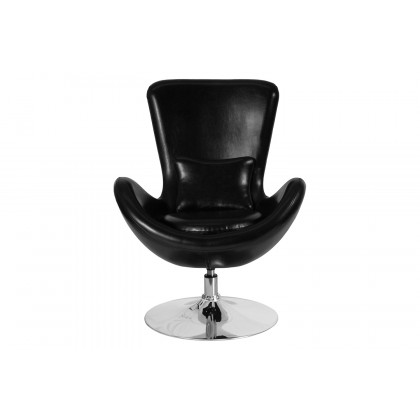 BLNK Egg Series LeatherSoft Side Reception Chair - Black