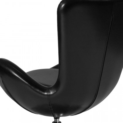 BLNK Egg Series LeatherSoft Side Reception Chair - Black