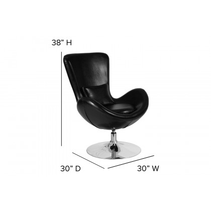 BLNK Egg Series LeatherSoft Side Reception Chair - Black