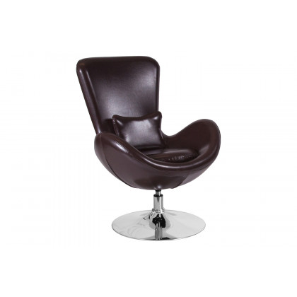 BLNK Egg Series LeatherSoft Side Reception Chair - Brown