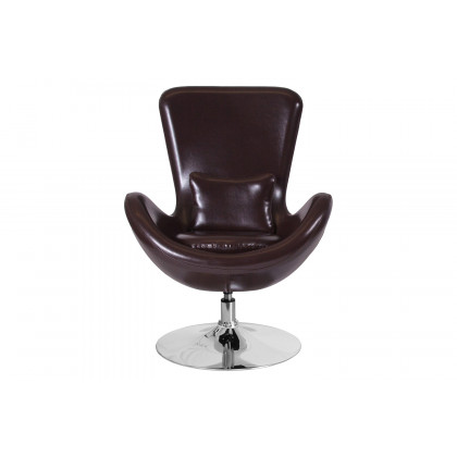 BLNK Egg Series LeatherSoft Side Reception Chair - Brown