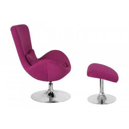 BLNK - Egg Series Fabric Side Reception Chair with Ottoman