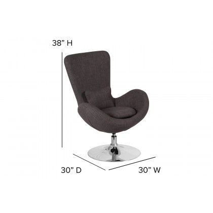BLNK Egg Series Fabric Side Reception Chair - Dark Gray
