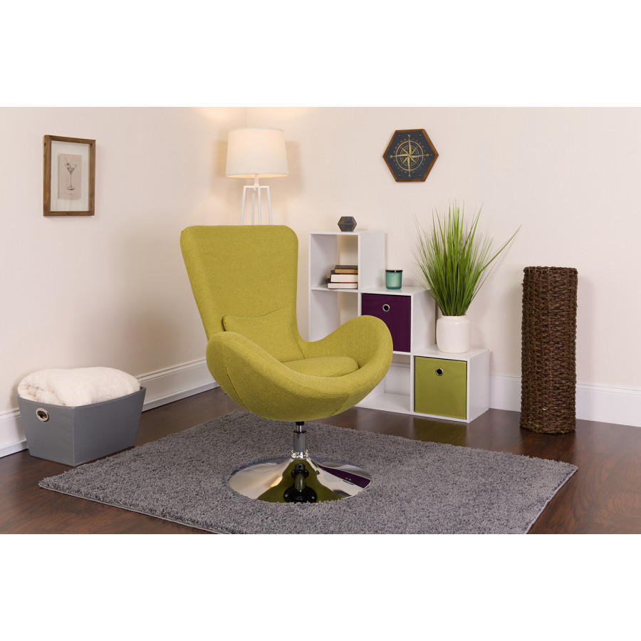 BLNK Egg Series Fabric Side Reception Chair - Green