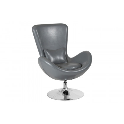 BLNK Egg Series LeatherSoft Side Reception Chair - Gray