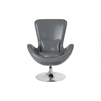 BLNK Egg Series LeatherSoft Side Reception Chair - Gray