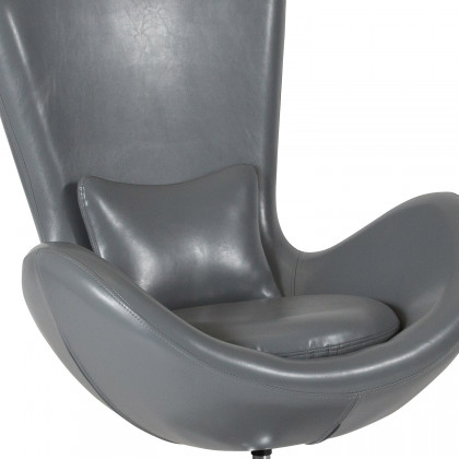 BLNK Egg Series LeatherSoft Side Reception Chair - Gray