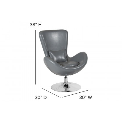 BLNK Egg Series LeatherSoft Side Reception Chair - Gray